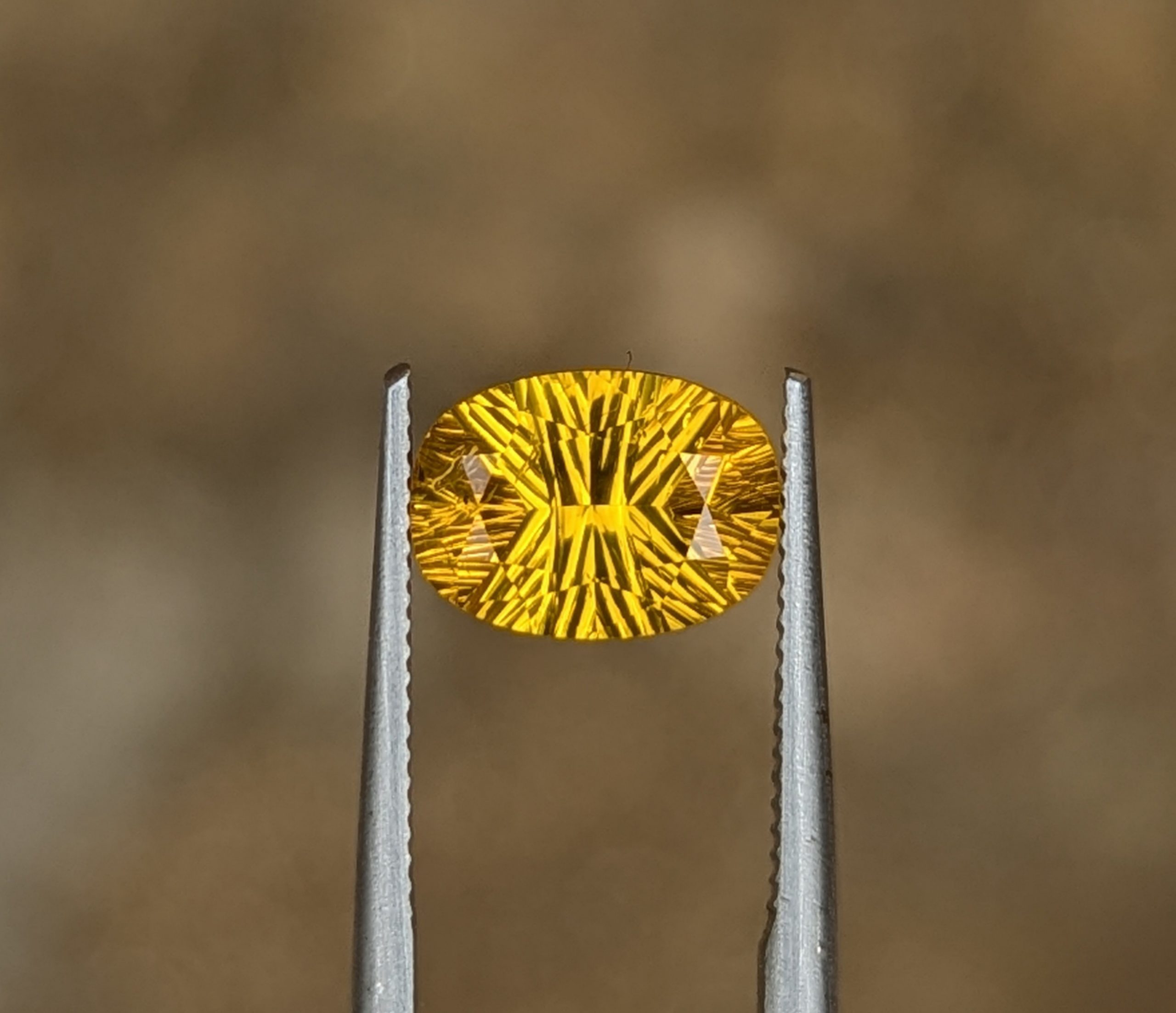2.25 ct Yellow Sapphire Concave Cut from Sri Lanka, Genuine Ceylon Oval Shaped Precision Cut Loose Gemstone, 8.7 x 6.4 x 4.5mm