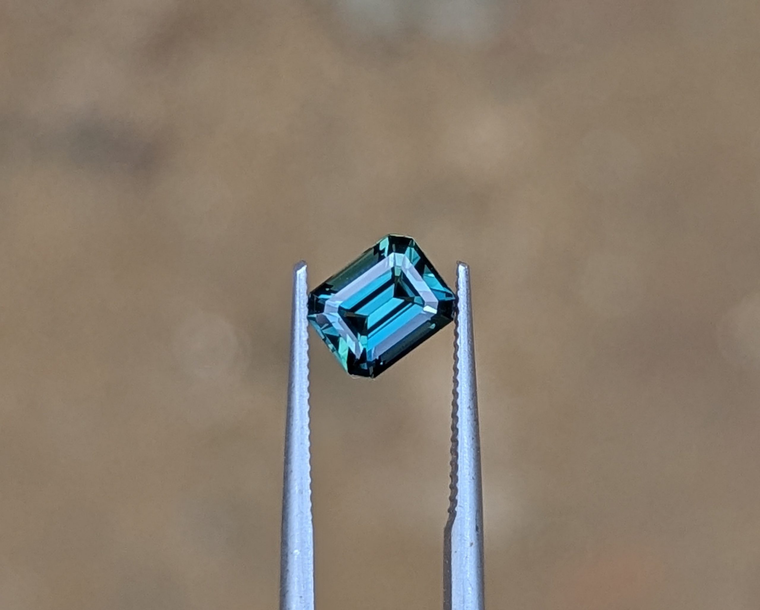 1.48 ct Teal Sapphire Emerald Cut Loose Stone, Greenish Blue Color Natural Genuine Gemstone, 6.8 x 5.5 x 4 mm